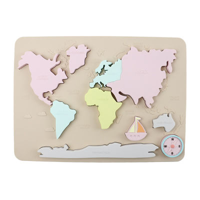 Weltkarte Kontinente und Ozeane Silicone Puzzle Baby Geschenk Montessori Bildung