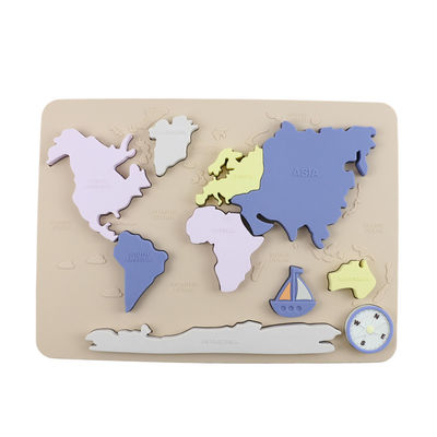 Weltkarte Kontinente und Ozeane Silicone Puzzle Baby Geschenk Montessori Bildung