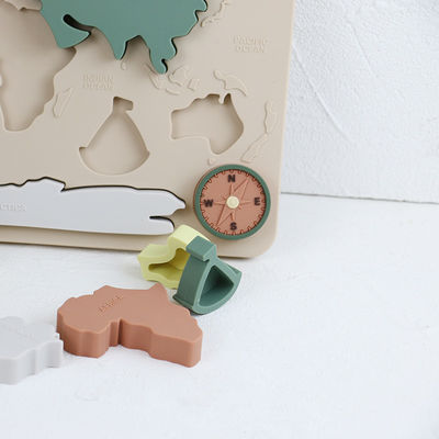 Weltkarte Kontinente und Ozeane Silicone Puzzle Baby Geschenk Montessori Bildung