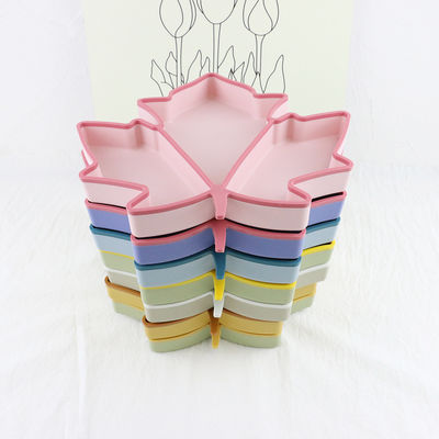 Unzerbrechliches Silikon geteilte Saugplatten-bunte Ahorn-Form
