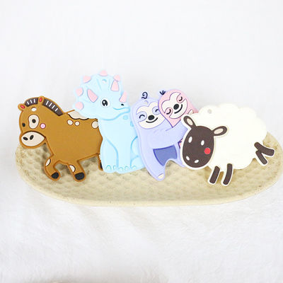 Buntes Baby personifiziertes Silikon Beißring mit Schaf-Pferd Dino Shape