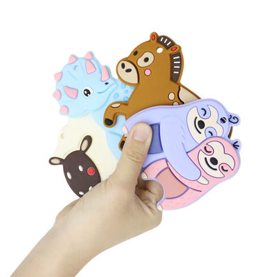 Buntes Baby personifiziertes Silikon Beißring mit Schaf-Pferd Dino Shape