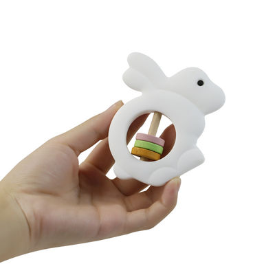 Silikon-Baby-Spielwaren Eco rattern freundliche Kaninchen-Form für Kleinkind