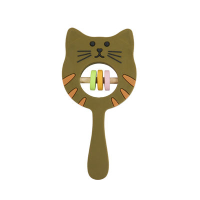 Kitty Shape Food Grade Silicone-Geklapper Beißring für Baby-Kleinkind