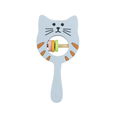 Kitty Shape Food Grade Silicone-Geklapper Beißring für Baby-Kleinkind