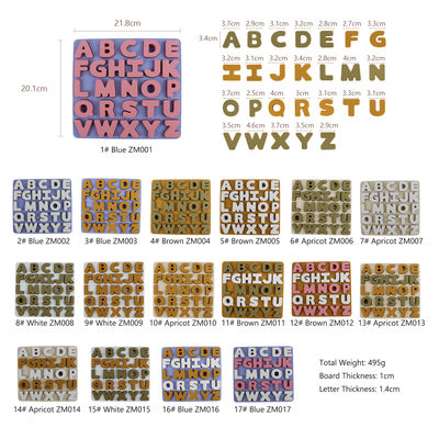 Nahrungsmittelgrad-Kindersilikon-Puzzlespiel mit Buchstabe-Alphabet-Form