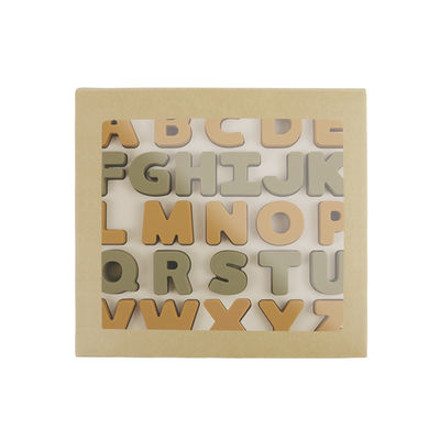 Nahrungsmittelgrad-Kindersilikon-Puzzlespiel mit Buchstabe-Alphabet-Form