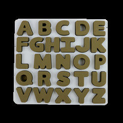 Nahrungsmittelgrad-Kindersilikon-Puzzlespiel mit Buchstabe-Alphabet-Form