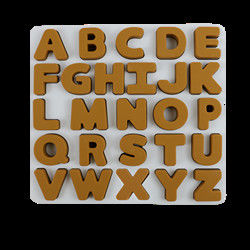 Nahrungsmittelgrad-Kindersilikon-Puzzlespiel mit Buchstabe-Alphabet-Form