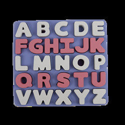 Nahrungsmittelgrad-Kindersilikon-Puzzlespiel mit Buchstabe-Alphabet-Form