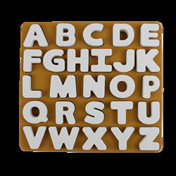 Nahrungsmittelgrad-Kindersilikon-Puzzlespiel mit Buchstabe-Alphabet-Form