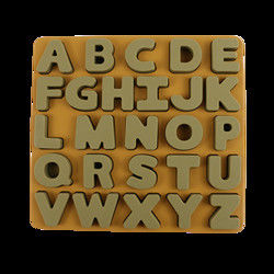 Nahrungsmittelgrad-Kindersilikon-Puzzlespiel mit Buchstabe-Alphabet-Form