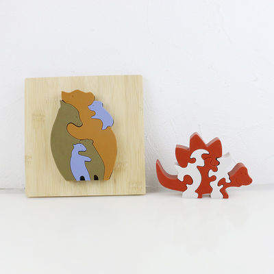 Fertigen Sie Silikon-Puzzlespiel, Säuglings3D puzzlen mit hölzerner Bambusbasis besonders an