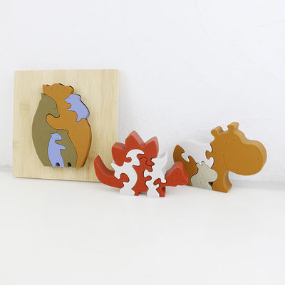 Fertigen Sie Silikon-Puzzlespiel, Säuglings3D puzzlen mit hölzerner Bambusbasis besonders an