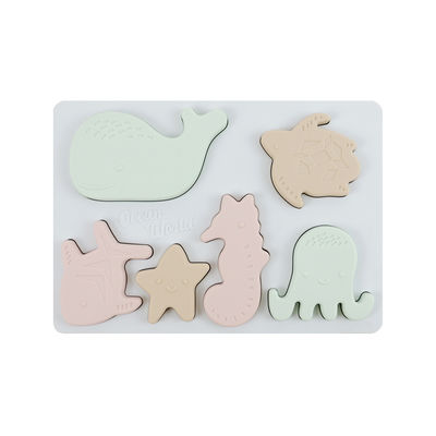 Seeozean-Tier-Silikon-Puzzlespiel, pädagogisches Montessori-Baby-Puzzlespiel
