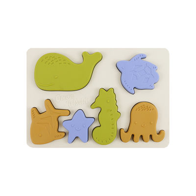 Seeozean-Tier-Silikon-Puzzlespiel, pädagogisches Montessori-Baby-Puzzlespiel
