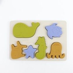 Seeozean-Tier-Silikon-Puzzlespiel, pädagogisches Montessori-Baby-Puzzlespiel