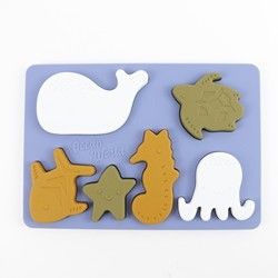 Seeozean-Tier-Silikon-Puzzlespiel, pädagogisches Montessori-Baby-Puzzlespiel