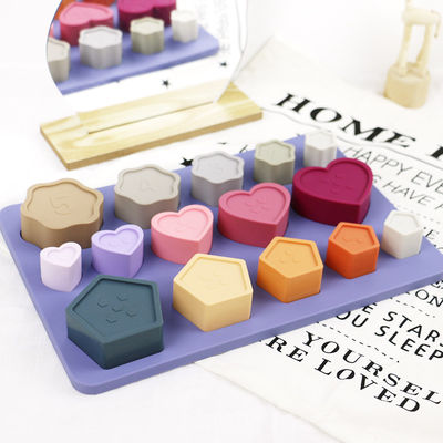 Baby-Kleinkind-Silikon-Puzzlespiel nicht giftig mit Stern-Herz-Blumen-Form