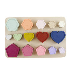 Baby-Kleinkind-Silikon-Puzzlespiel nicht giftig mit Stern-Herz-Blumen-Form