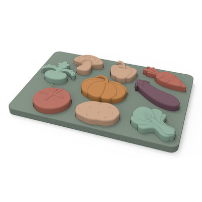 Gemüse formt Montessori, den Nahrungsmittelgrad-Silikon-Material Puzzle