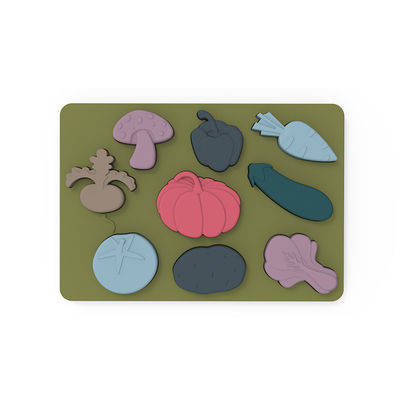 Gemüse formt Montessori, den Nahrungsmittelgrad-Silikon-Material Puzzle