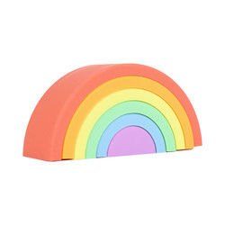 Kundengebundenes weiches Silikon spielt den Regenbogen, der für das pädagogische Baby stapelt