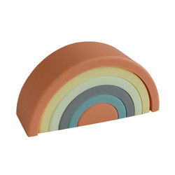 Kundengebundenes weiches Silikon spielt den Regenbogen, der für das pädagogische Baby stapelt