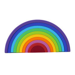 Kundengebundenes weiches Silikon spielt den Regenbogen, der für das pädagogische Baby stapelt