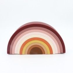 Kundengebundenes weiches Silikon spielt den Regenbogen, der für das pädagogische Baby stapelt