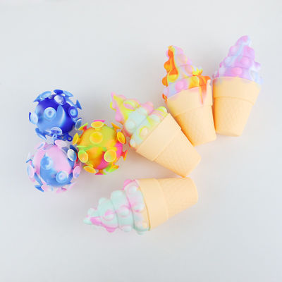 bunte Eiscreme Beißring des Silikon-3D für Baby-Entspannungs-Psychologie