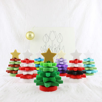 Babe Soft Silicone Stacking Rings blockiert mit Weihnachtsbaum-Form