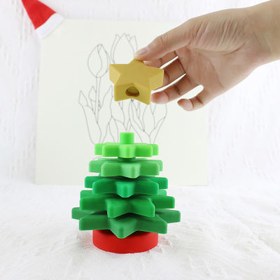 Babe Soft Silicone Stacking Rings blockiert mit Weihnachtsbaum-Form
