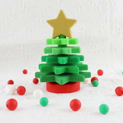 Babe Soft Silicone Stacking Rings blockiert mit Weihnachtsbaum-Form