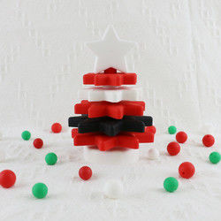 Babe Soft Silicone Stacking Rings blockiert mit Weihnachtsbaum-Form