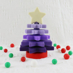 Babe Soft Silicone Stacking Rings blockiert mit Weihnachtsbaum-Form