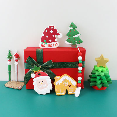 Baby-Silikon-Spielwaren BPA freie, Weihnachtsbaum-Stapler für Kinder Beißring