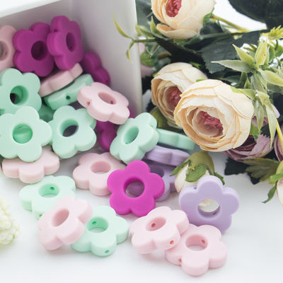 Blumen-Loch-Silikon-Zahnenperle 4.5cm für DIY-Friedensstifter-Clip-Kauen-Halskette