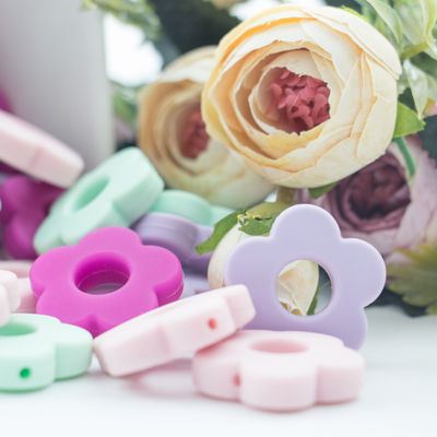 Blumen-Loch-Silikon-Zahnenperle 4.5cm für DIY-Friedensstifter-Clip-Kauen-Halskette