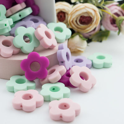 Blumen-Loch-Silikon-Zahnenperle 4.5cm für DIY-Friedensstifter-Clip-Kauen-Halskette