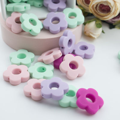 Blumen-Loch-Silikon-Zahnenperle 4.5cm für DIY-Friedensstifter-Clip-Kauen-Halskette