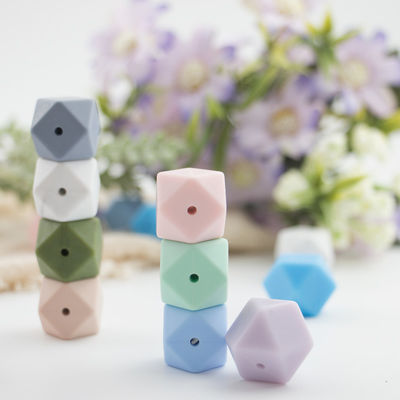 freundliche Sicherheit 17mm Hexagon-Silikon-Zahnenperle Eco kaubar für Baby-Dentition