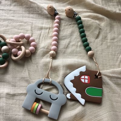 Kundengebundenes Silikon-Zahnenperlen-Armband für das Säuglingsbaby-Kinderspielen