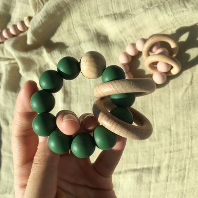 Kundengebundenes Silikon-Zahnenperlen-Armband für das Säuglingsbaby-Kinderspielen