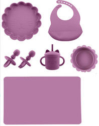 Custom Pantone Farbe Silikon Dinner Set 5 Stück Silikon Saug Entwöhnung Set Lebensmittel Material OEM ODM