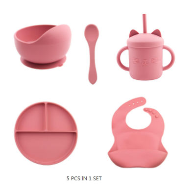Nicht-toxisches Silikon-Baby-Fütterungs-Set Silikon-Dummy-Halter Silikon-Bibel- und Teller-Set mit individuellem Logo