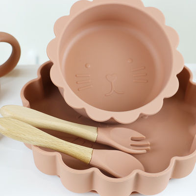 5 PC gleiten nicht Baby-Fütterungssilikon einstellten wasserdichtes BPA frei für Kinder