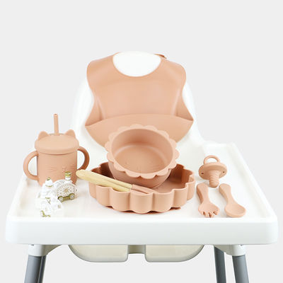 5 PC gleiten nicht Baby-Fütterungssilikon einstellten wasserdichtes BPA frei für Kinder