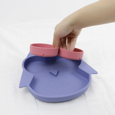 Owl Shape Silicone Baby Suction überziehen nicht giftiges BPA, das mit Pantone-Farbe frei ist