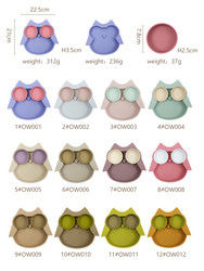 Owl Shape Silicone Baby Suction überziehen nicht giftiges BPA, das mit Pantone-Farbe frei ist